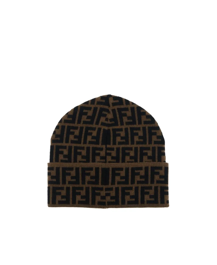 Fendi Logo Intarsia-Knit Beanie