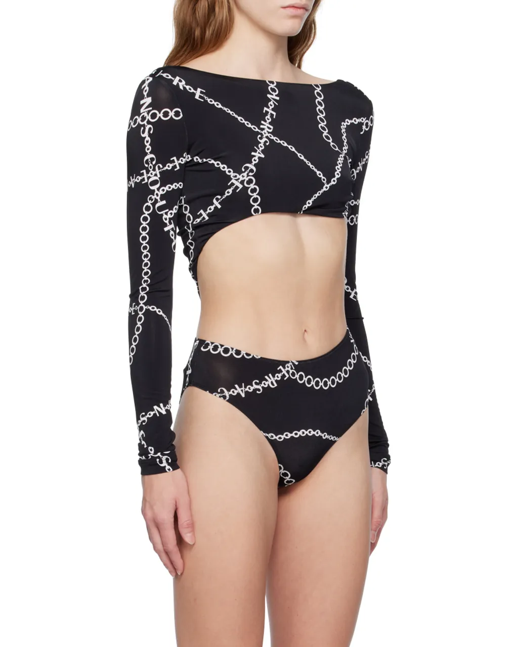 Versace Jeans Couture Necklace Print Long-Sleeved Bodysuit