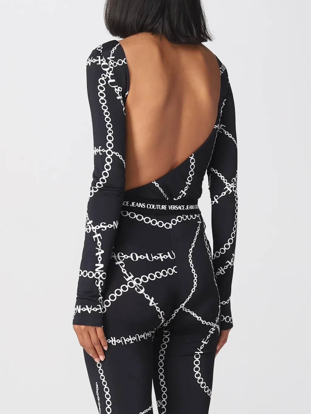 Versace Jeans Couture Necklace Print Long-Sleeved Bodysuit