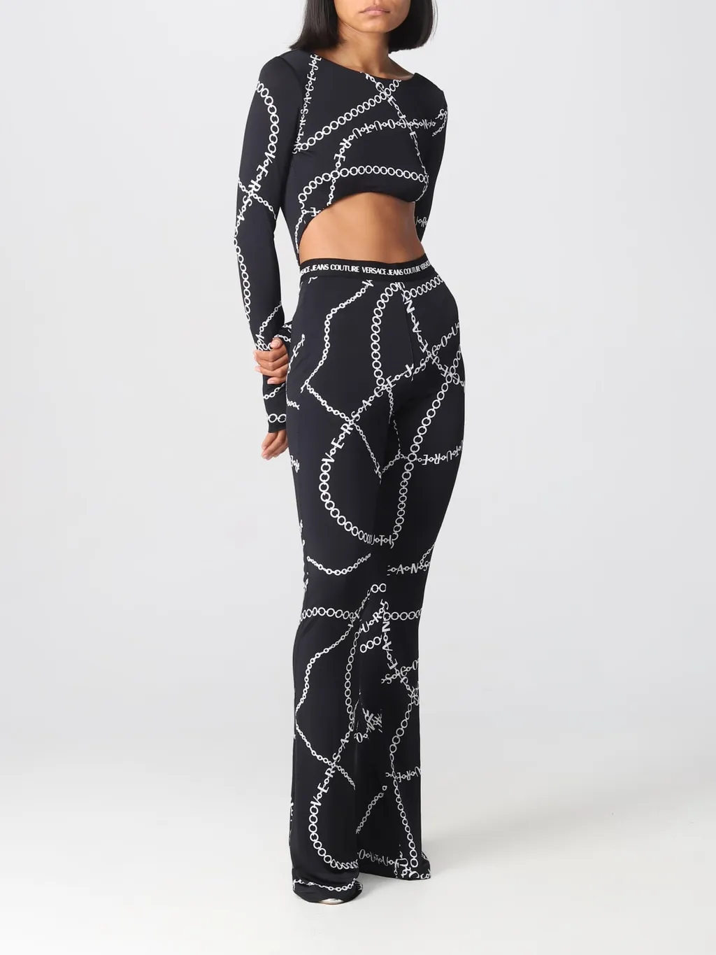 Versace Jeans Couture Necklace Print Long-Sleeved Bodysuit