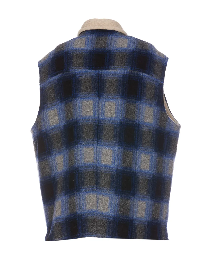 Isabel Marant Plaid-Check Zipped Shearling Gilet