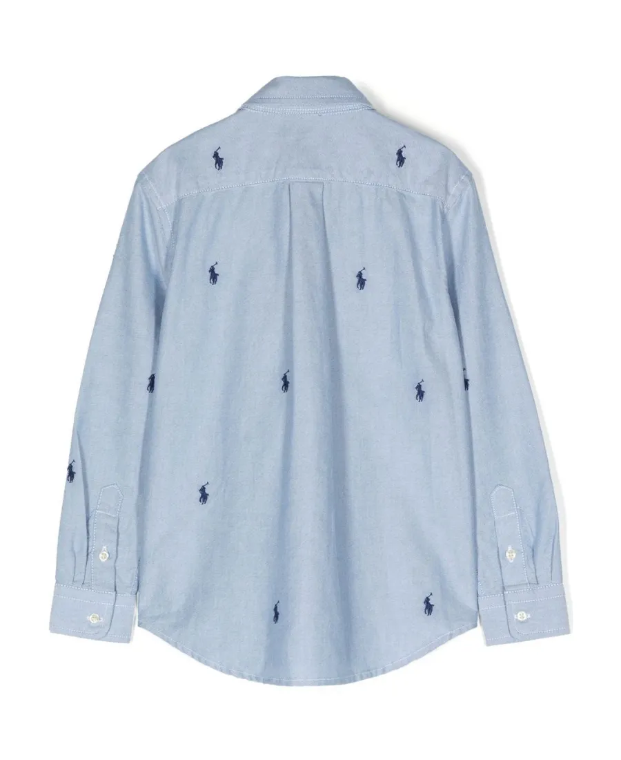 Polo Ralph Lauren Kids Pony Embroidered Curved Hem Shirt