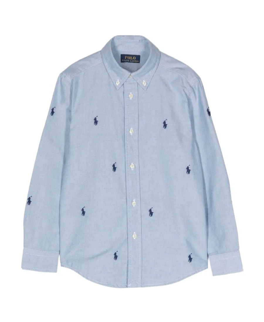 Polo Ralph Lauren Kids Pony Embroidered Curved Hem Shirt