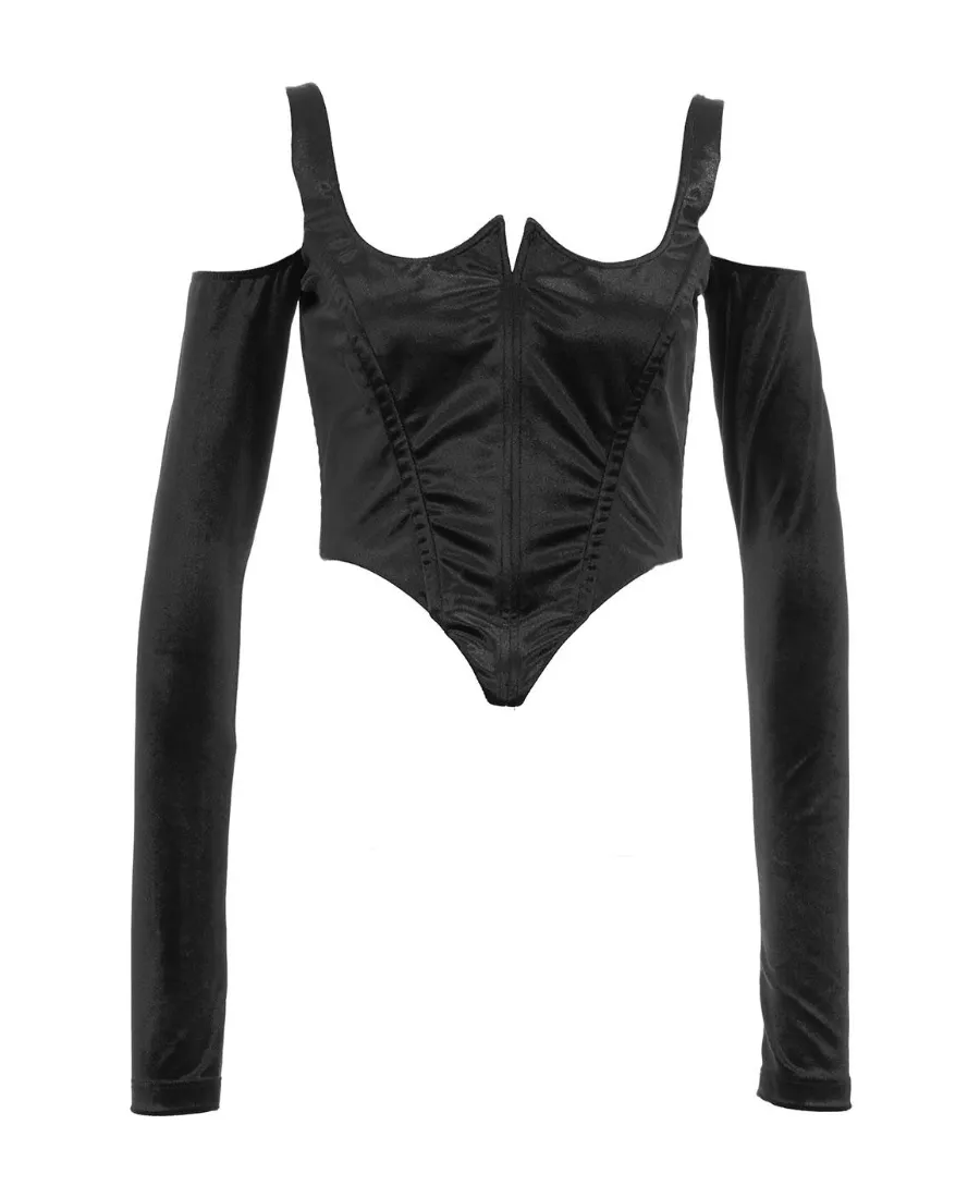 Suspender Long-Sleeved Blouse