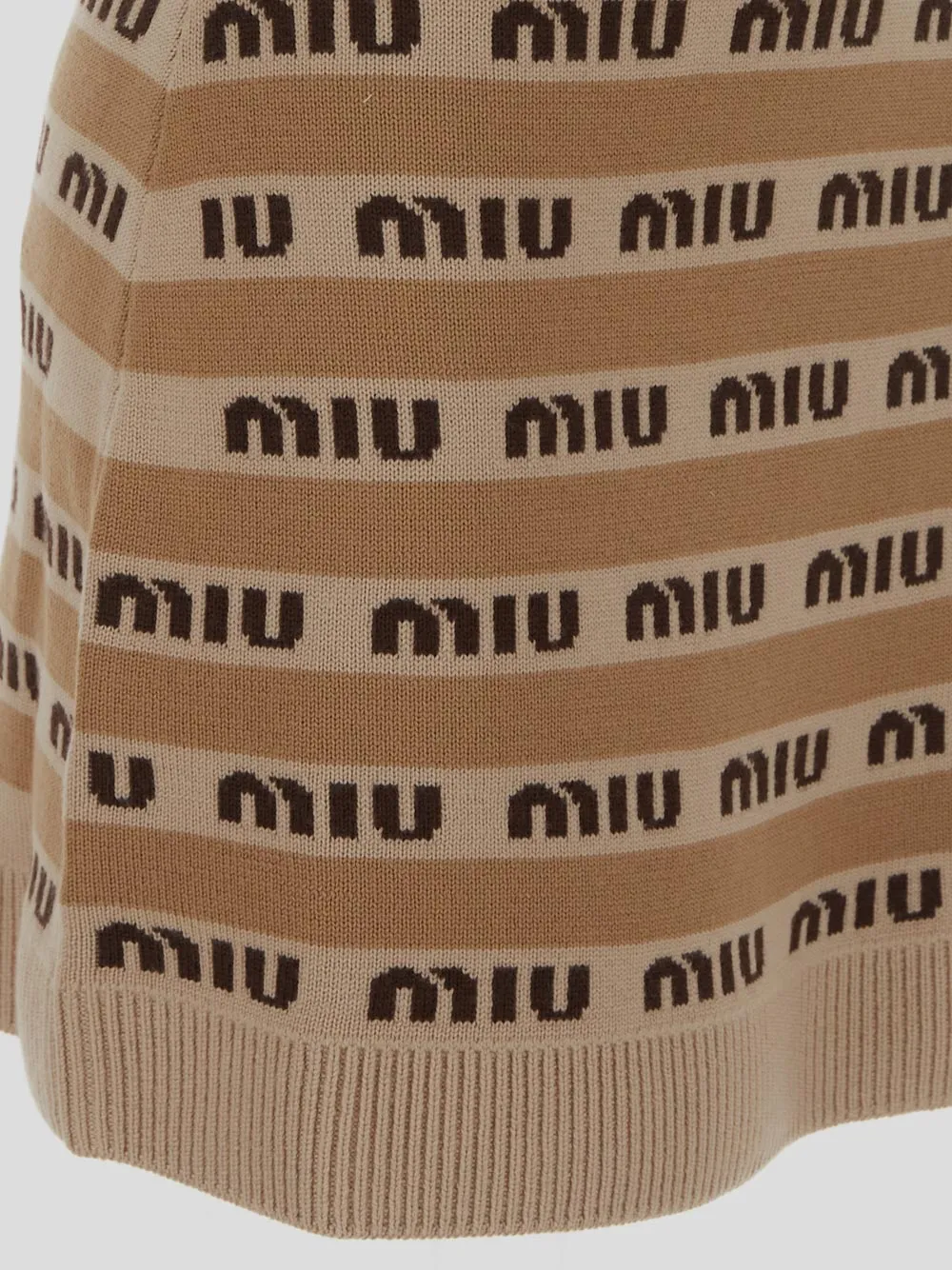 Logo-Intarsia Wool Miniskirt
