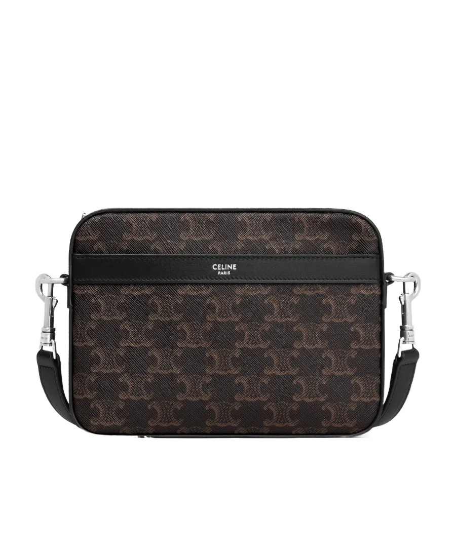 Small Messenger Bag In Triomphe Canvas And Calfskin