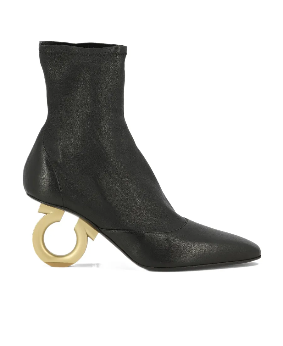 Square Head High-Heeled Boots