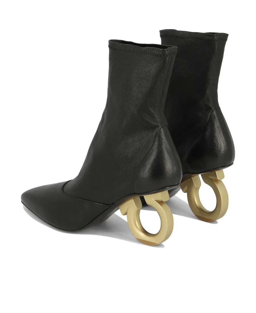 Square Head High-Heeled Boots