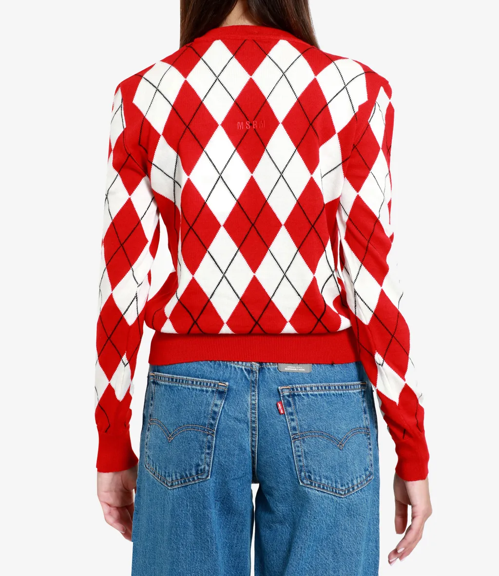 Msgm Long-Sleeved Crewneck Knitted Jumper