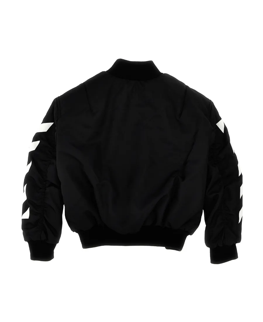 Off-White Kids Diag-Striped Zipped Bomber Jacket