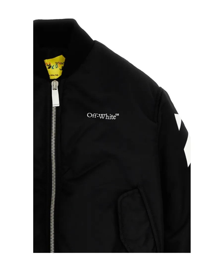 Off-White Kids Diag-Striped Zipped Bomber Jacket