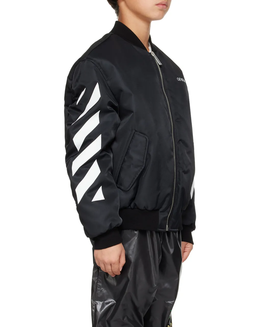 Off-White Kids Diag-Striped Zipped Bomber Jacket