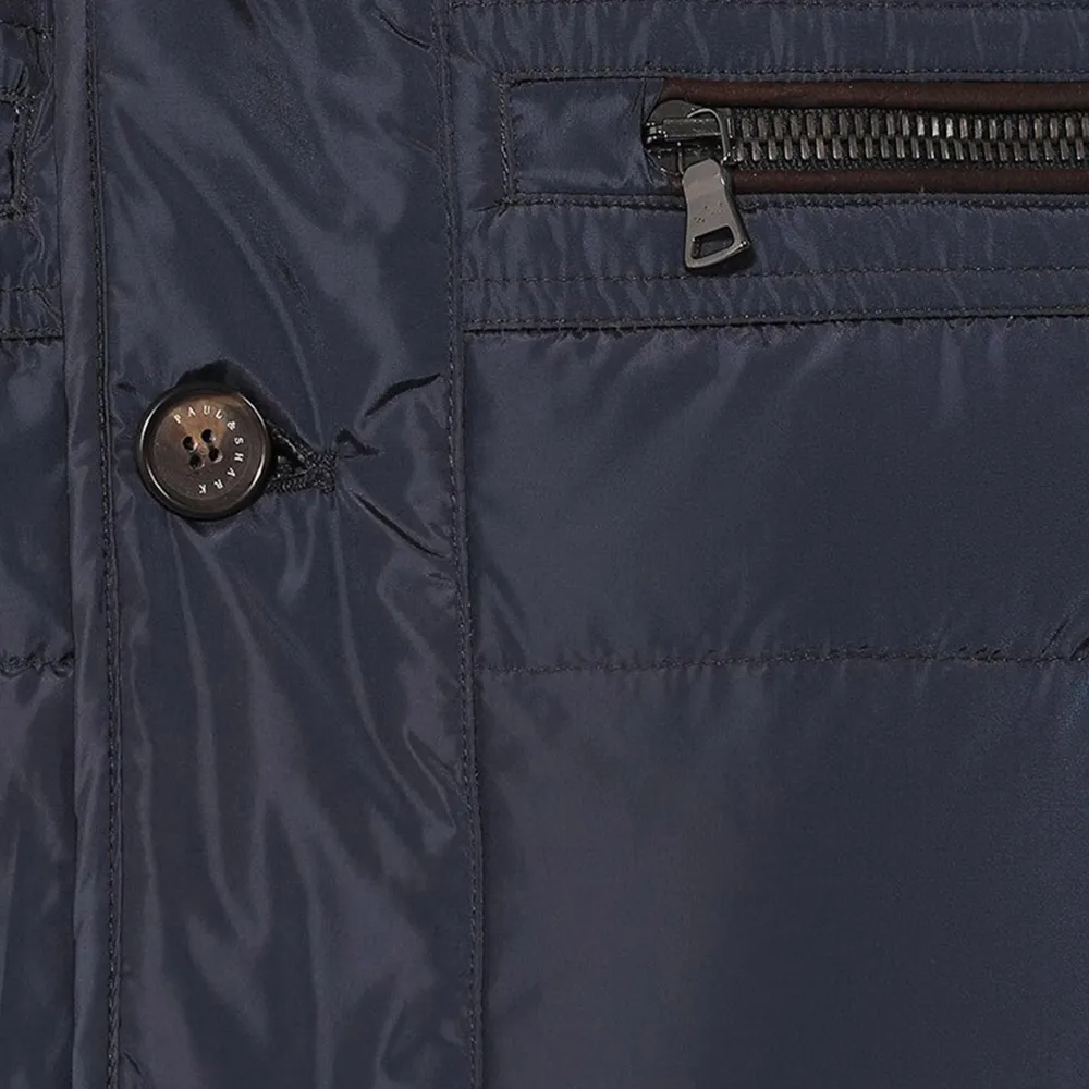 Long-Sleeved Hooded Quilted Down Jacket