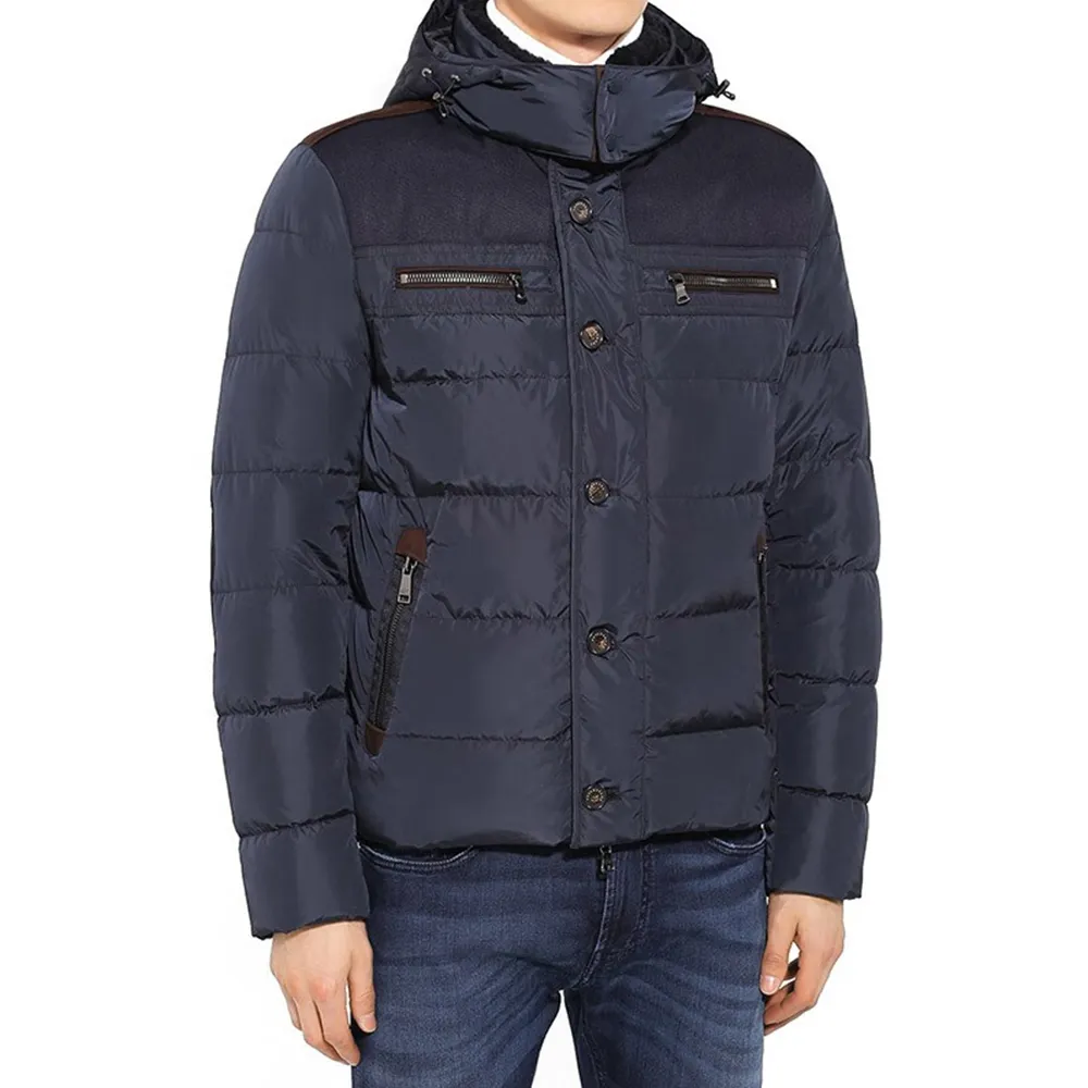 Long-Sleeved Hooded Quilted Down Jacket