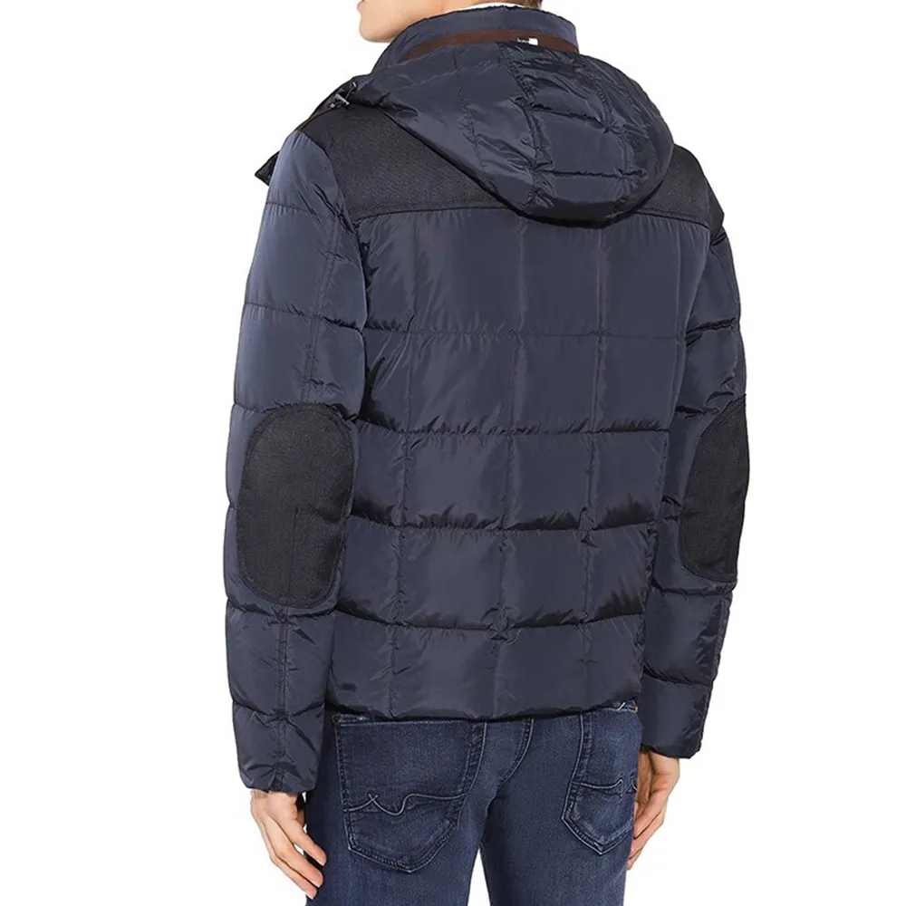 Long-Sleeved Hooded Quilted Down Jacket