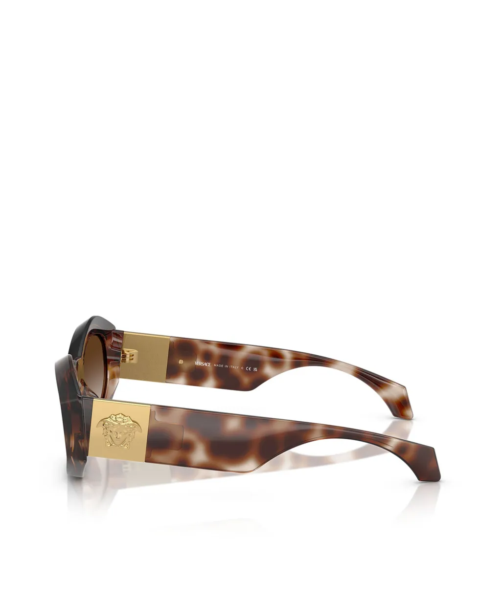 Medusa-Plaque Oval-Frame Sunglasses