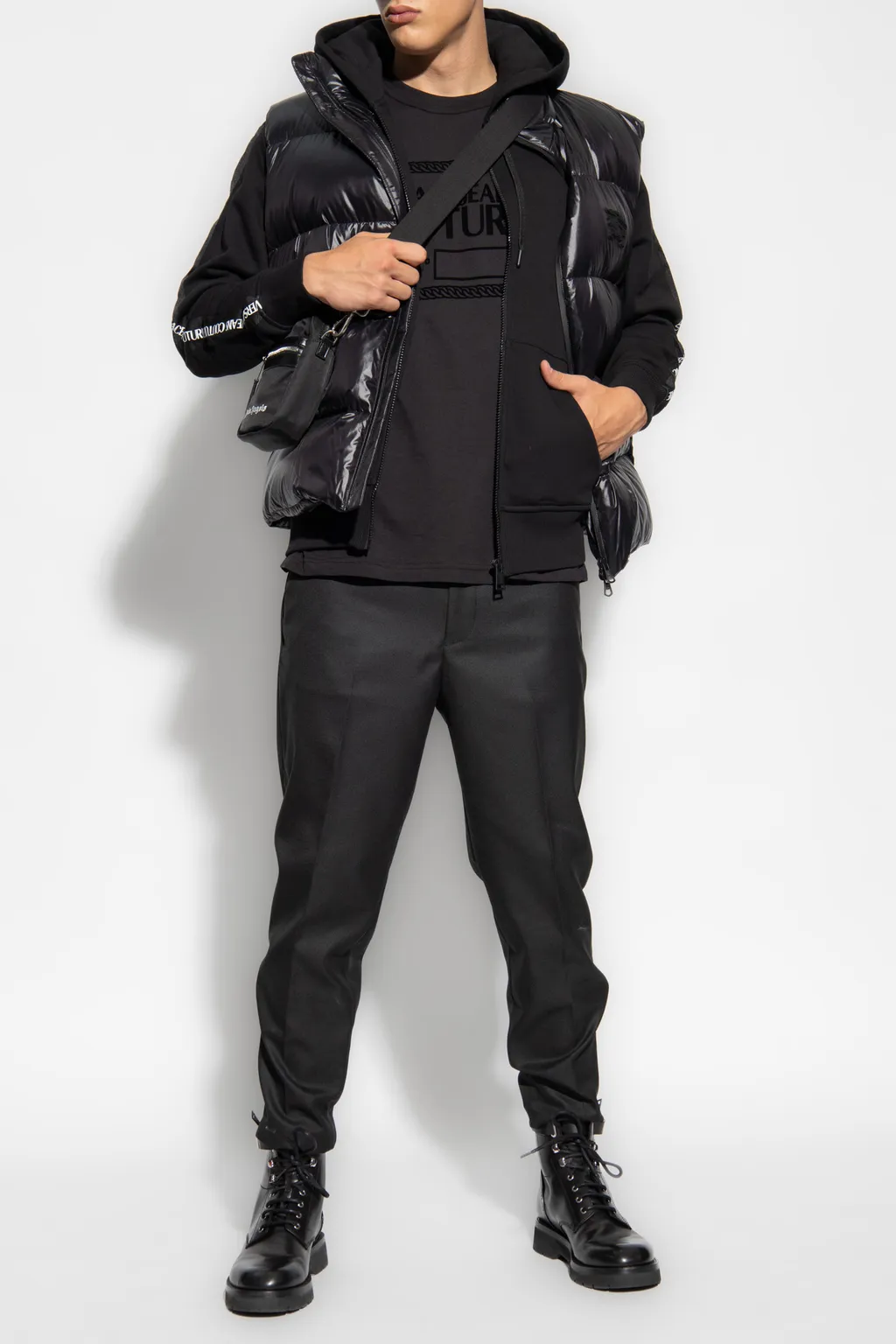 Versace Jeans Couture Logo Printed Full-Zip Hoodie