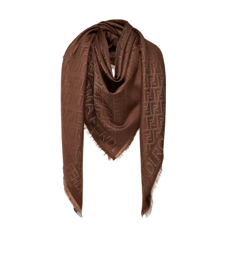 Fendi Ff Jacquard 3D-Effect Shawl