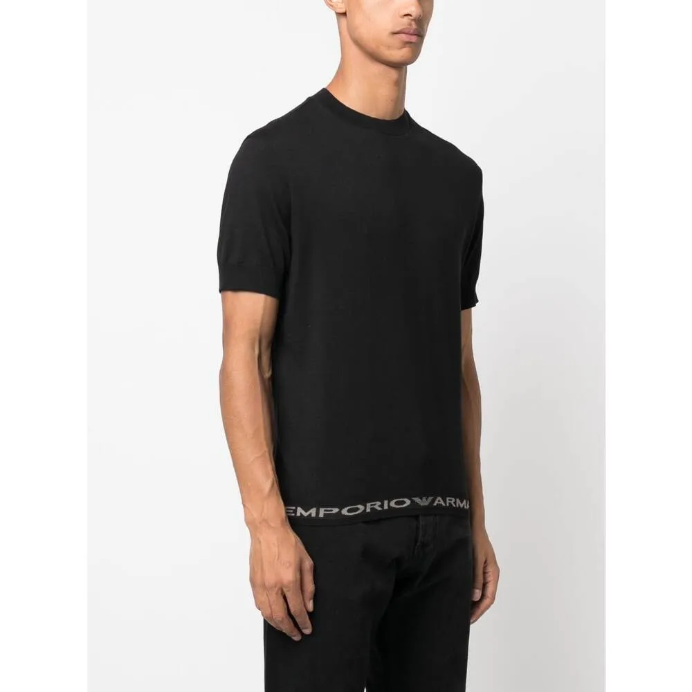 Emporio Armani Logo-Trim Crewneck T-Shirt