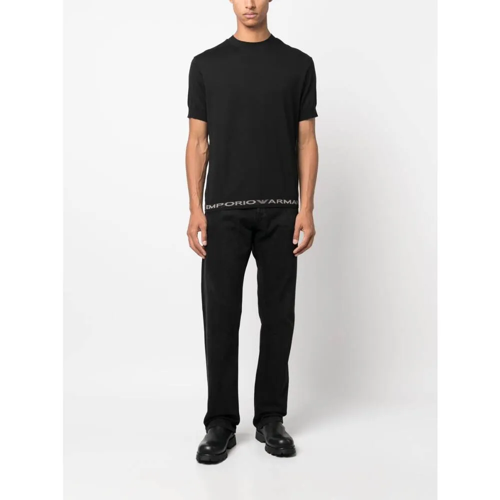 Emporio Armani Logo-Trim Crewneck T-Shirt