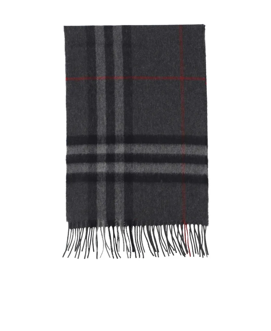 Burberry Checked Fringed-Edge Scarf