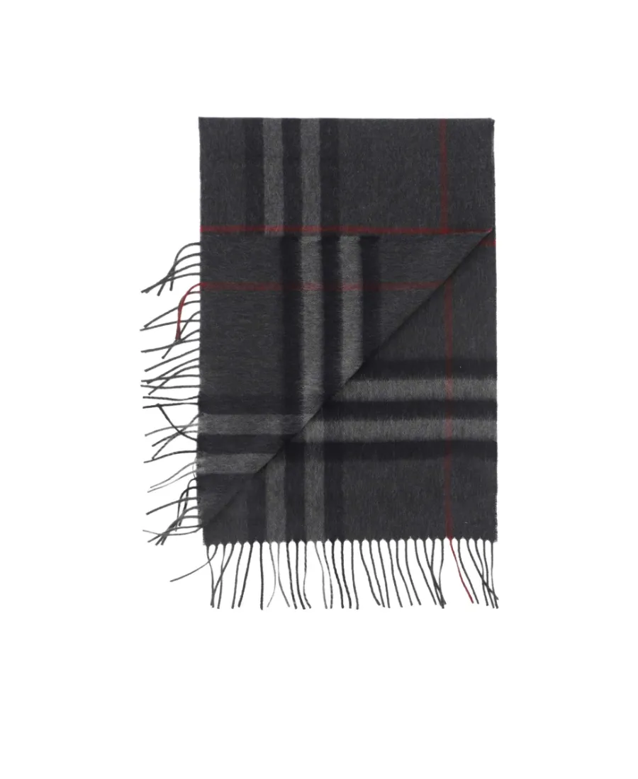 Burberry Checked Fringed-Edge Scarf