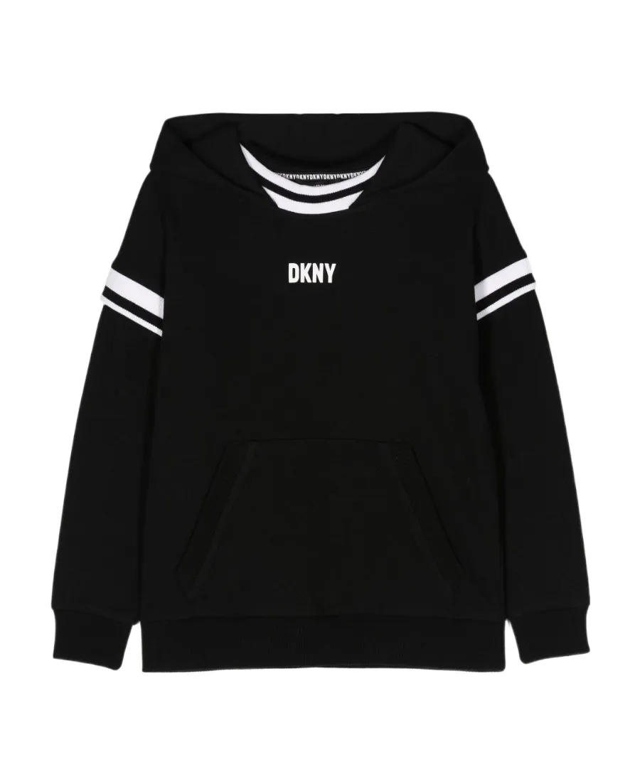 Dkny Kids Logo Printed Straight Hem Hoodie