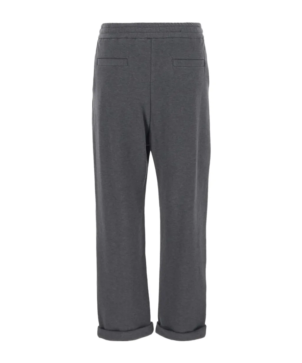 Pleated Cropped Track Pants