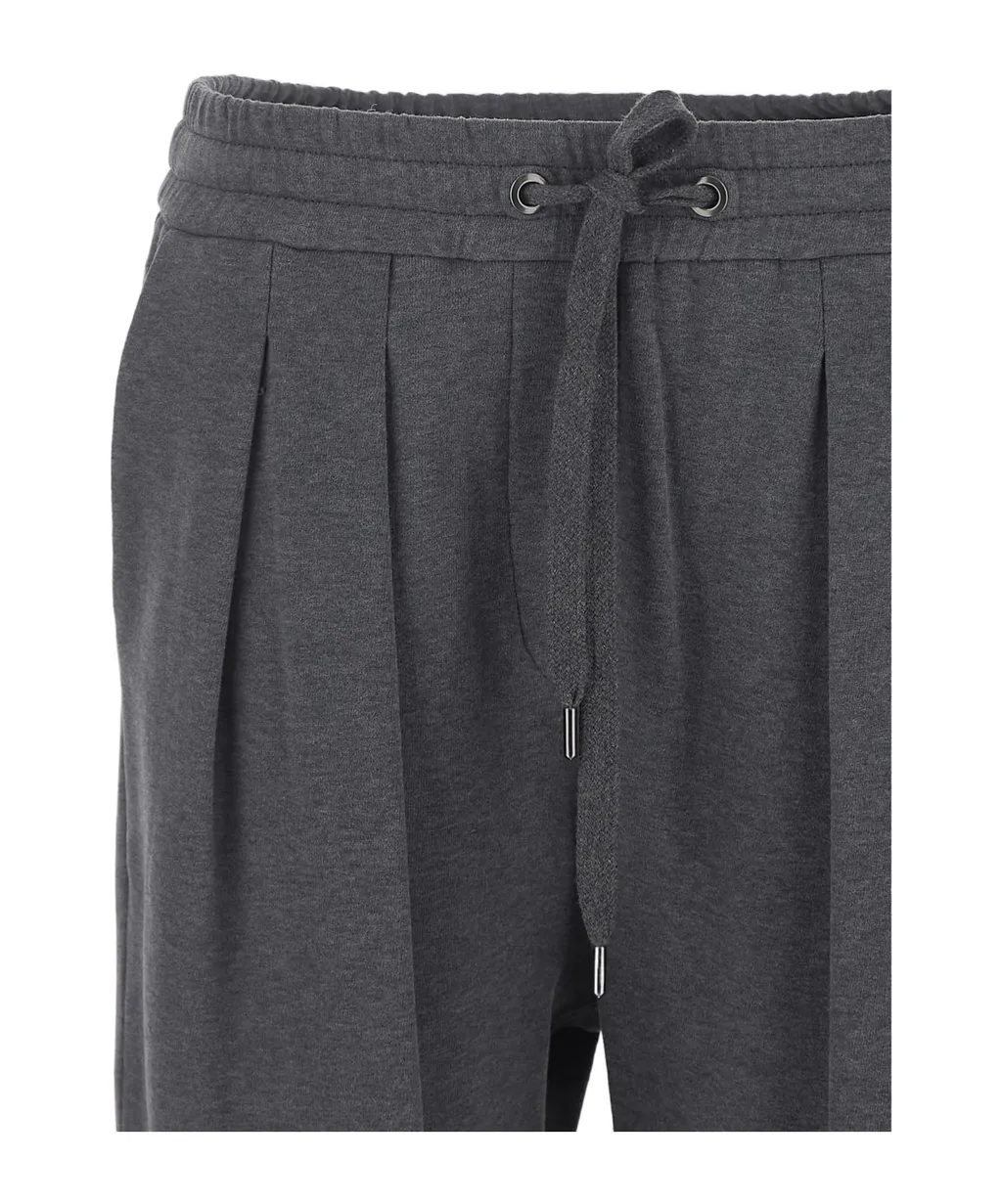 Pleated Cropped Track Pants