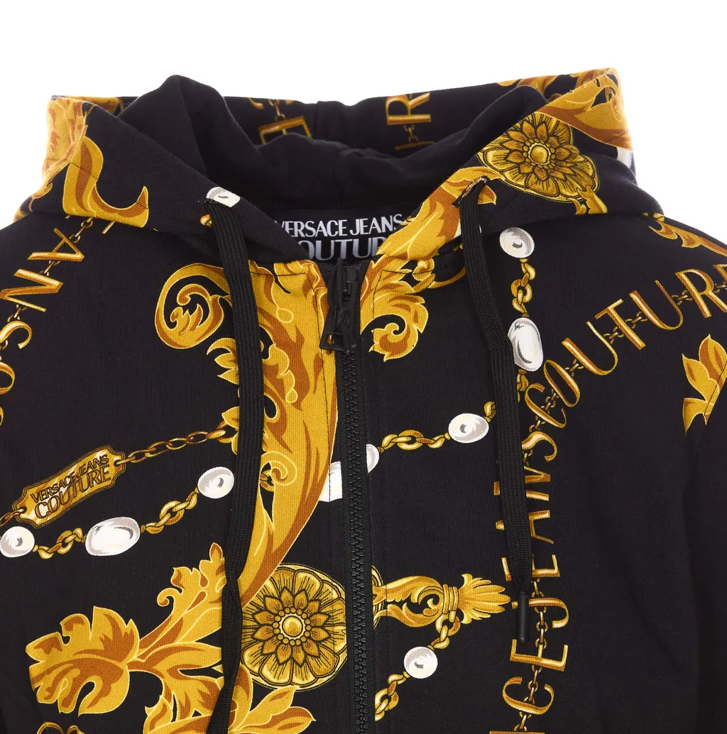 Logo Couture-Print Cotton Hoodie