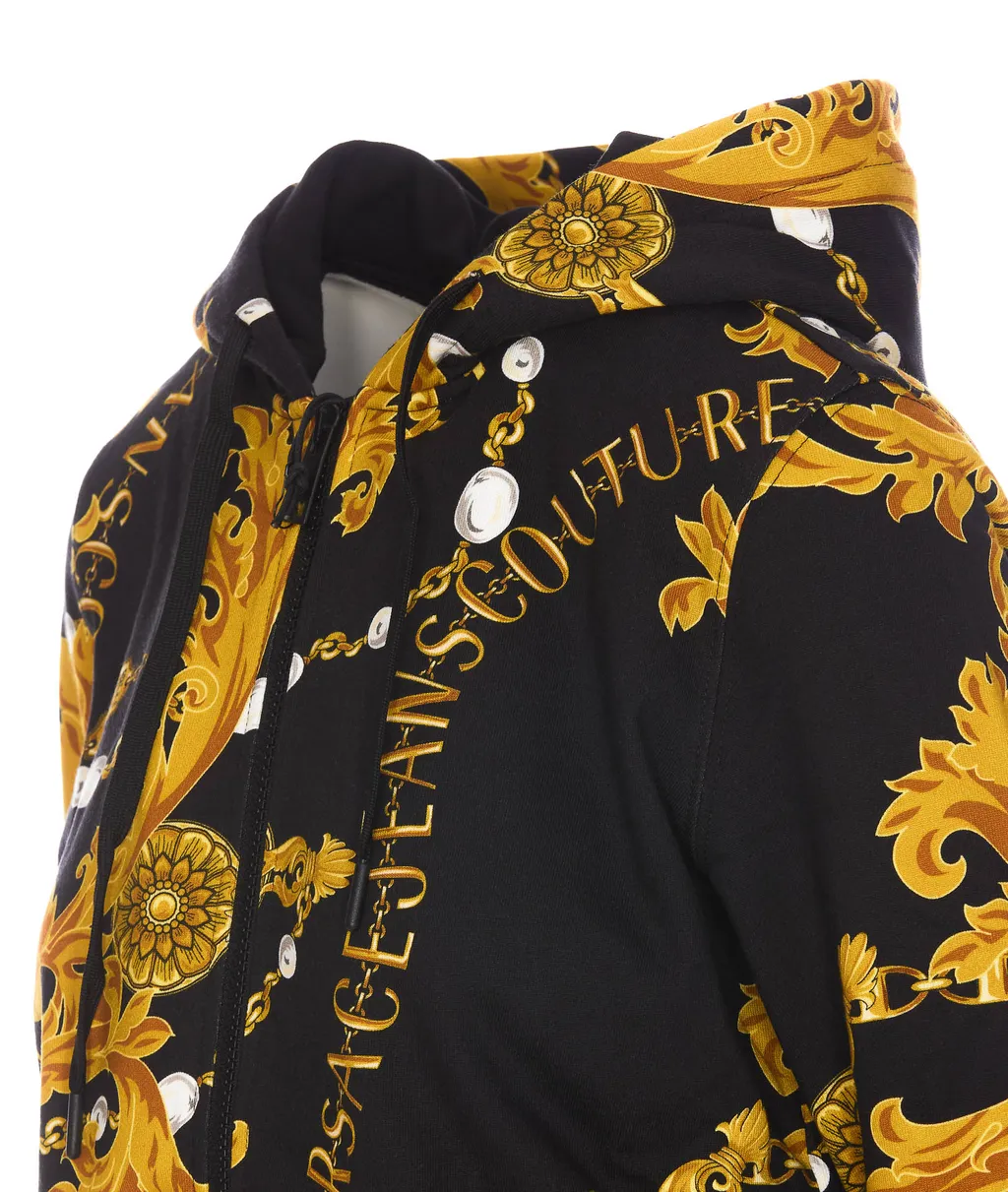 Logo Couture-Print Cotton Hoodie