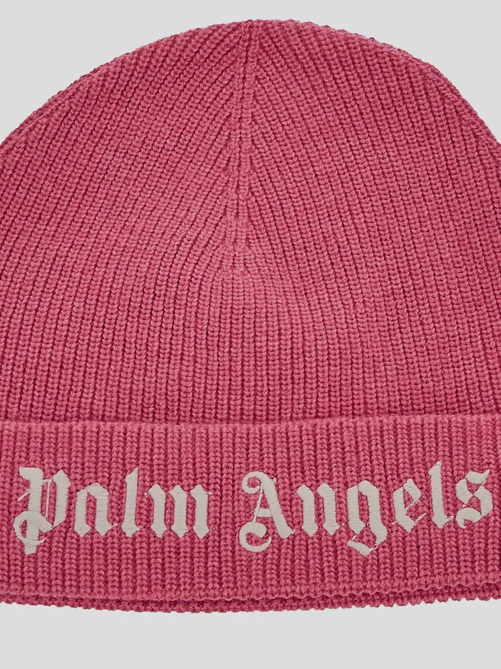 Palm Angels Kids Logo-Embroidered Turn-Up Hem Beanie