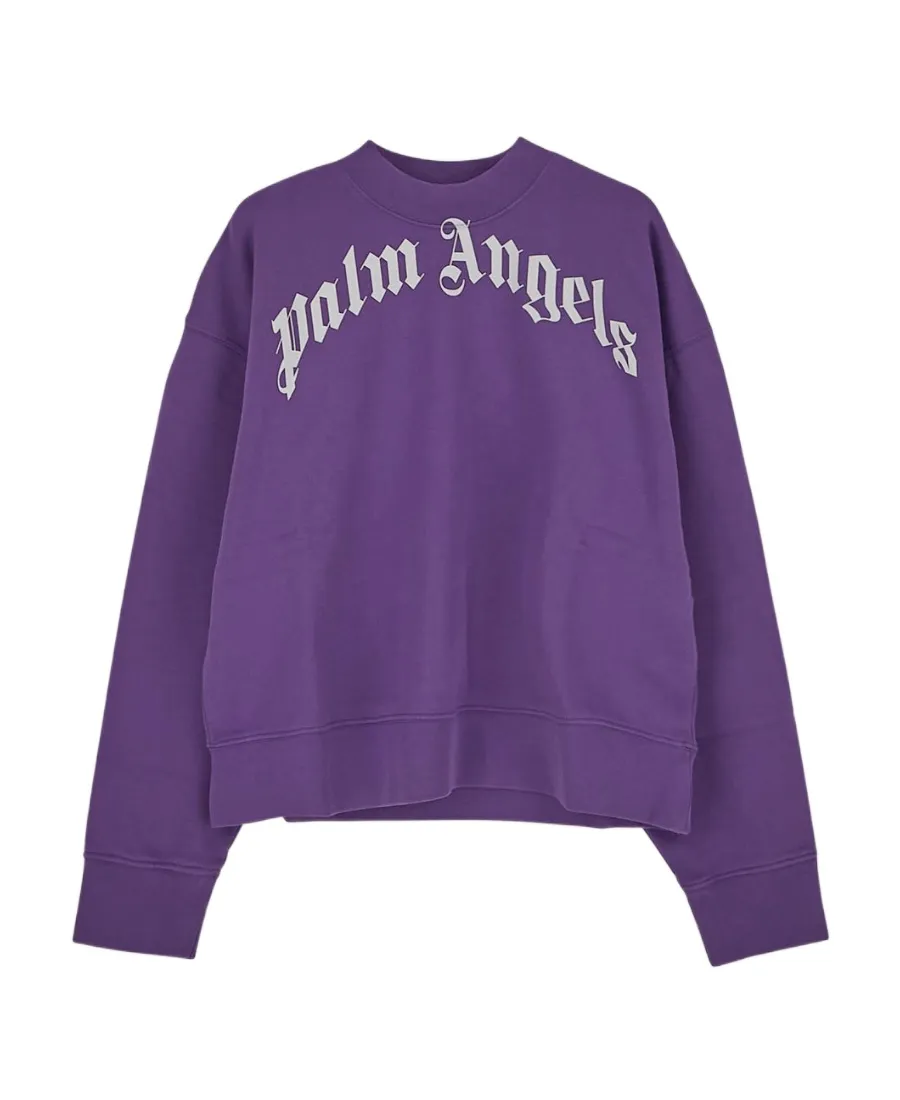 Palm Angels Kids Logo Printed Crewneck Sweatshirt