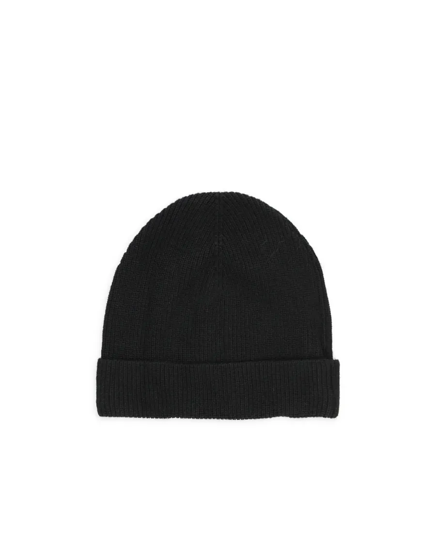 Palm Angels Kids Logo-Embroidered Turn-Up Hem Knitted Beanie