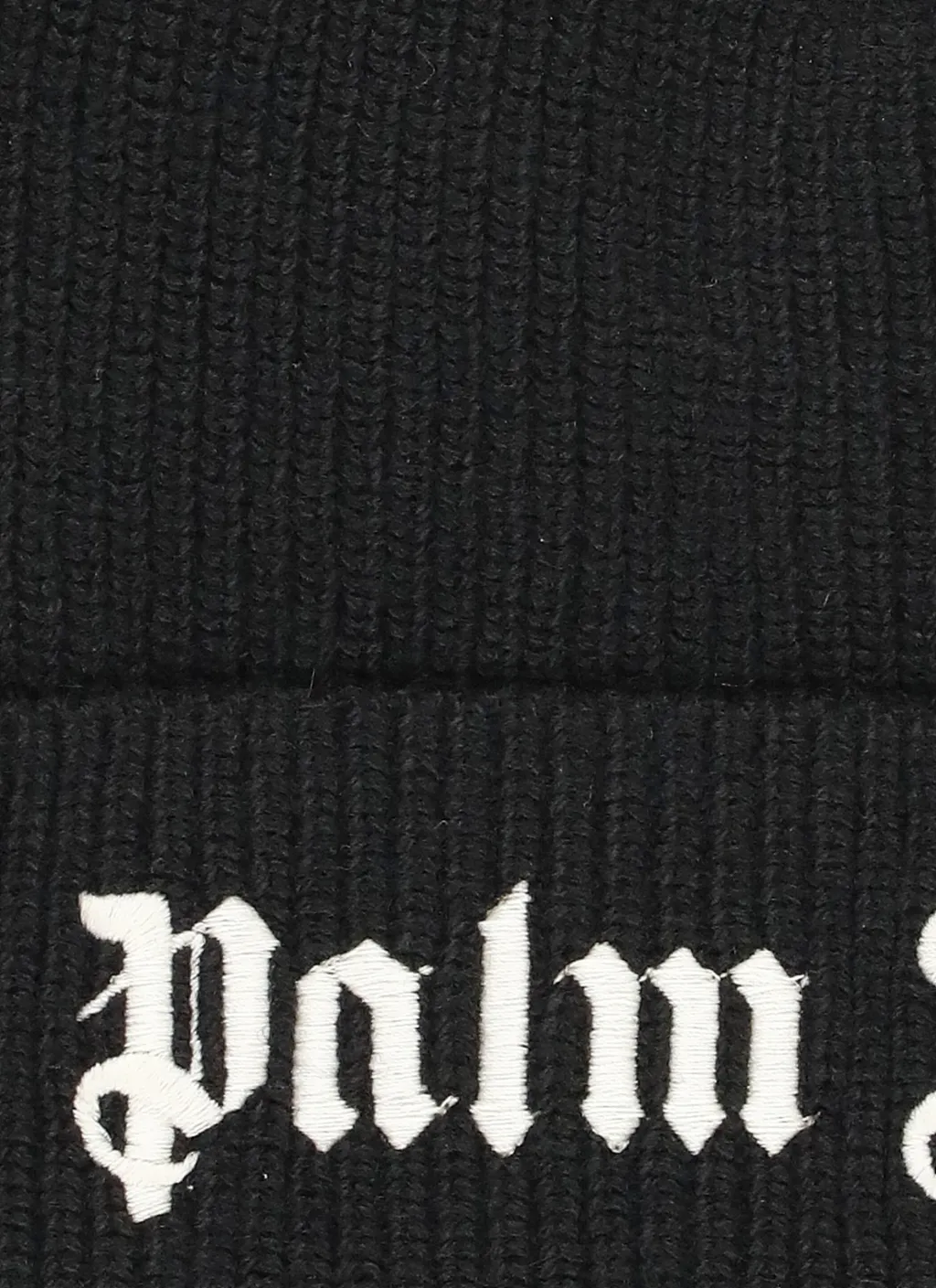 Palm Angels Kids Logo-Embroidered Turn-Up Hem Knitted Beanie