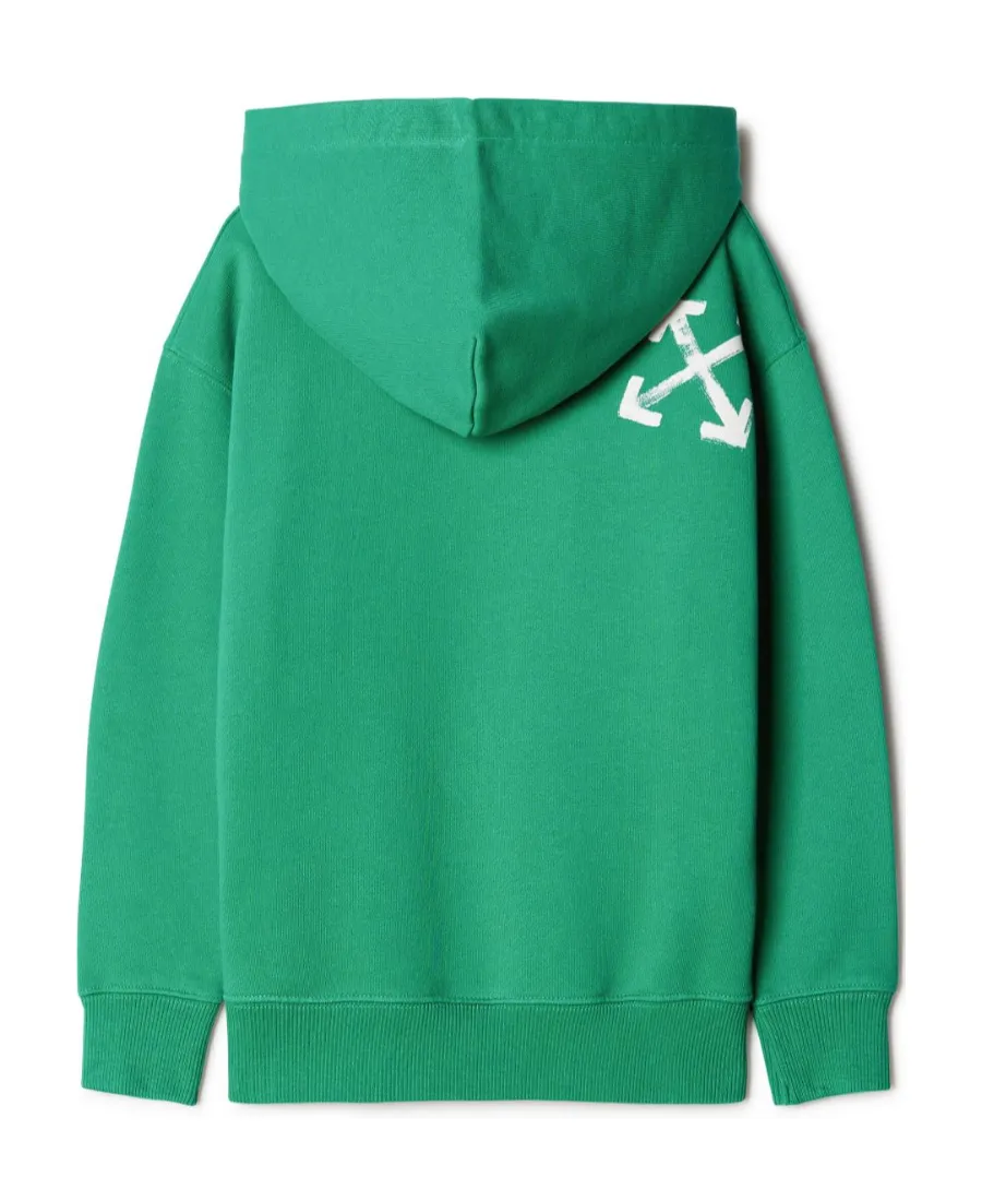 Off-White Kids Logo Printed Long-Sleeved Hoodie