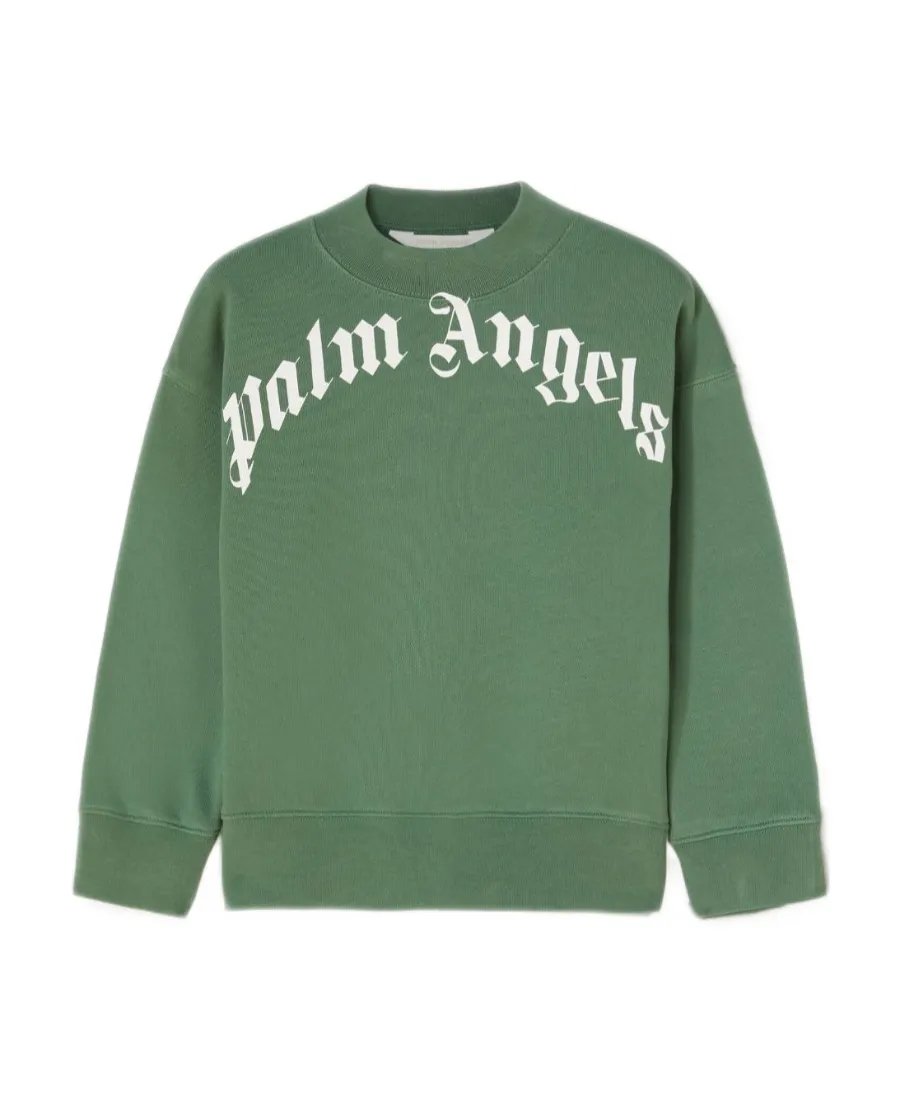 Palm Angels Kids Logo Printed Crewneck Sweatshirt