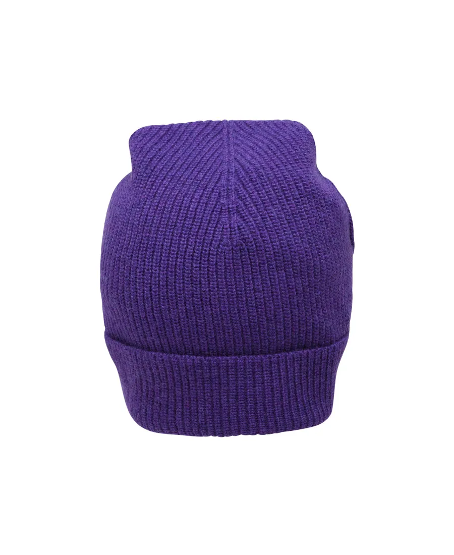 Palm Angels Kids Logo-Embroidered Turn-Up Hem Knitted Beanie