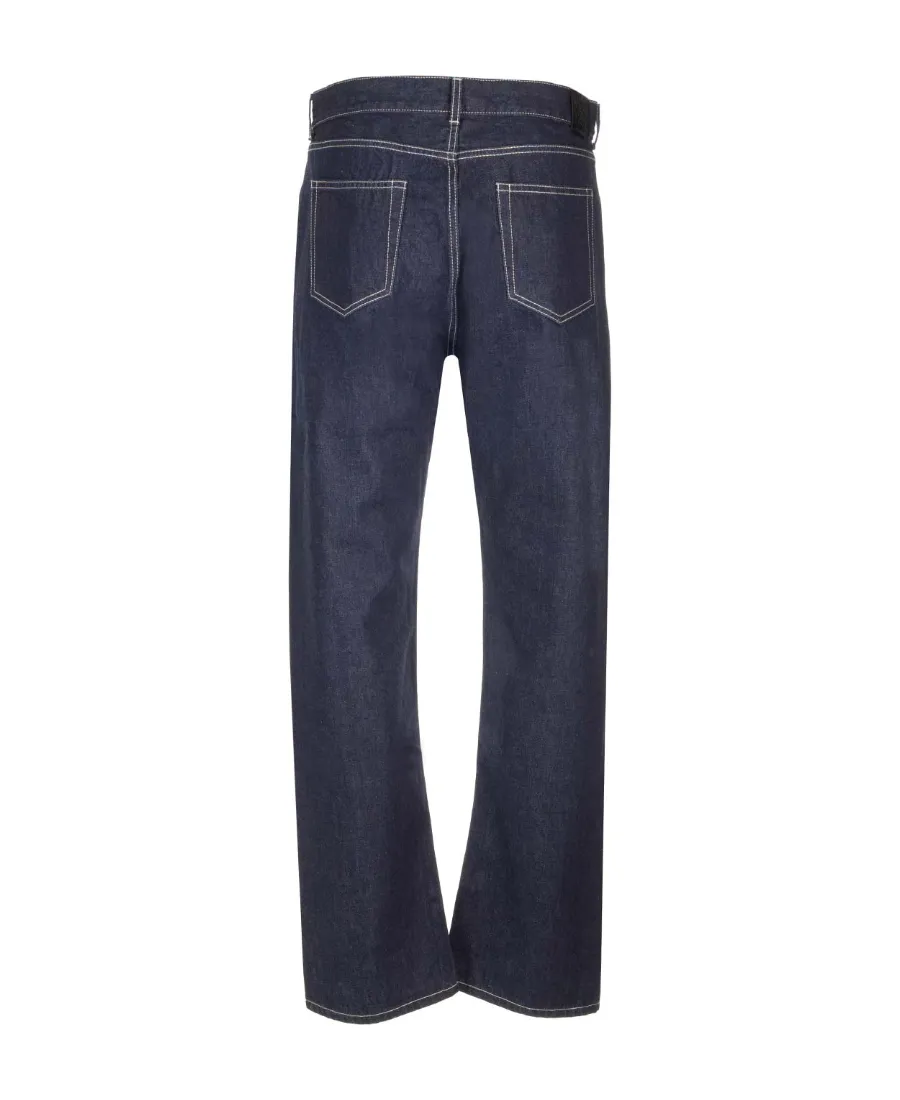 Off-White Mid-Rise Straight-Leg Jeans