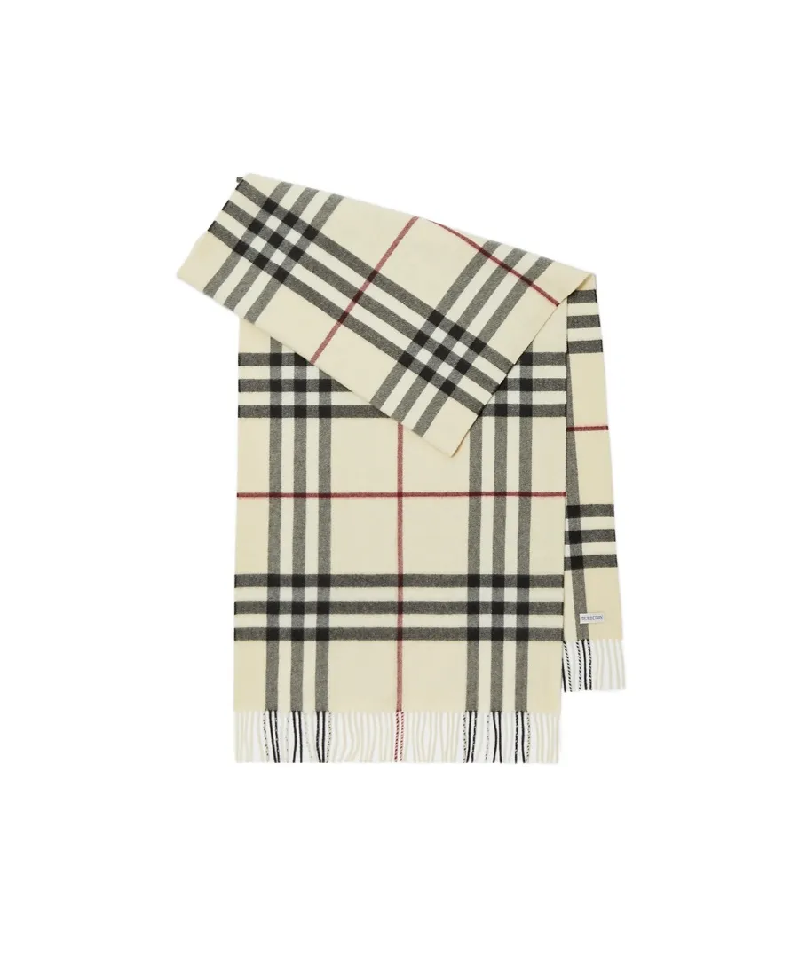 Burberry Checked Fringed Scarf