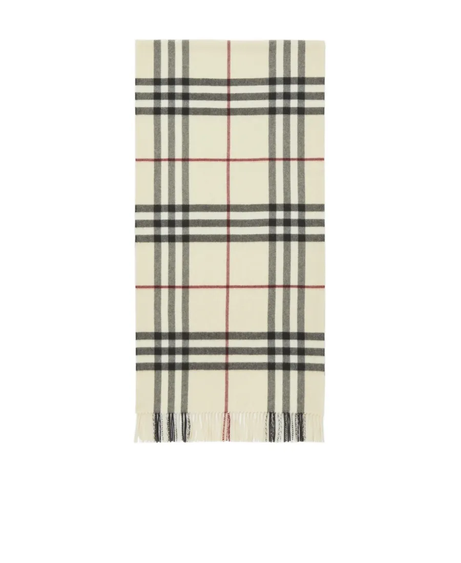 Burberry Checked Fringed Scarf