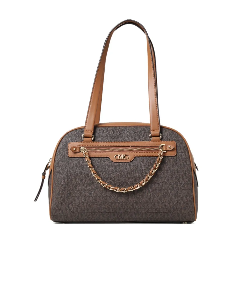 Logo Zipper Shoulder Bag