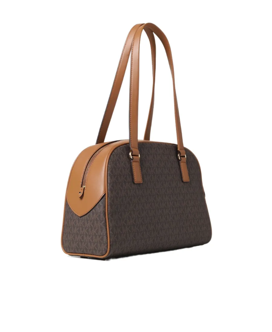 Logo Zipper Shoulder Bag