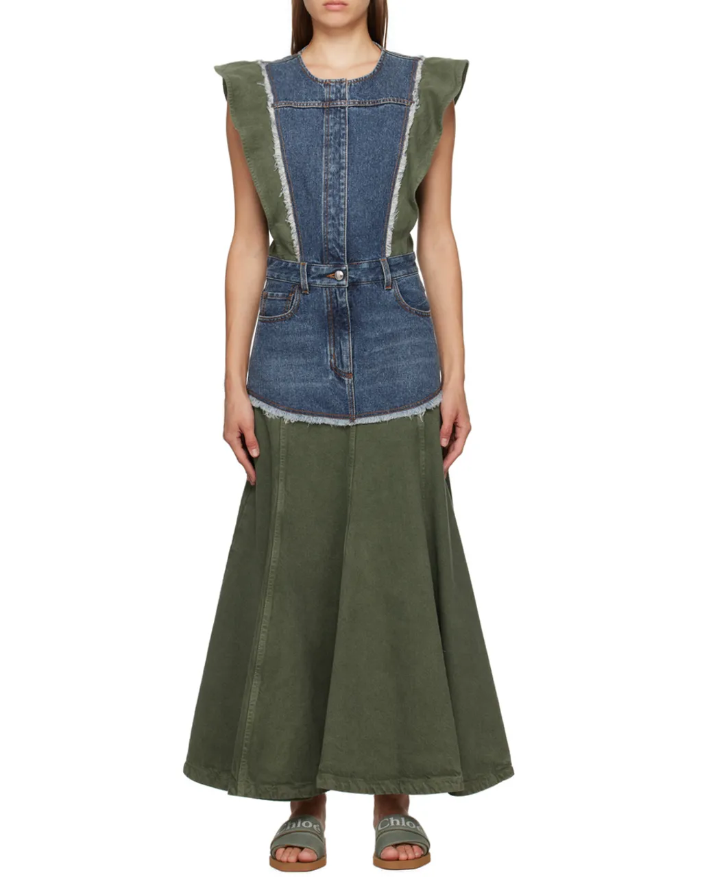 Stitched Mid-Length Dress