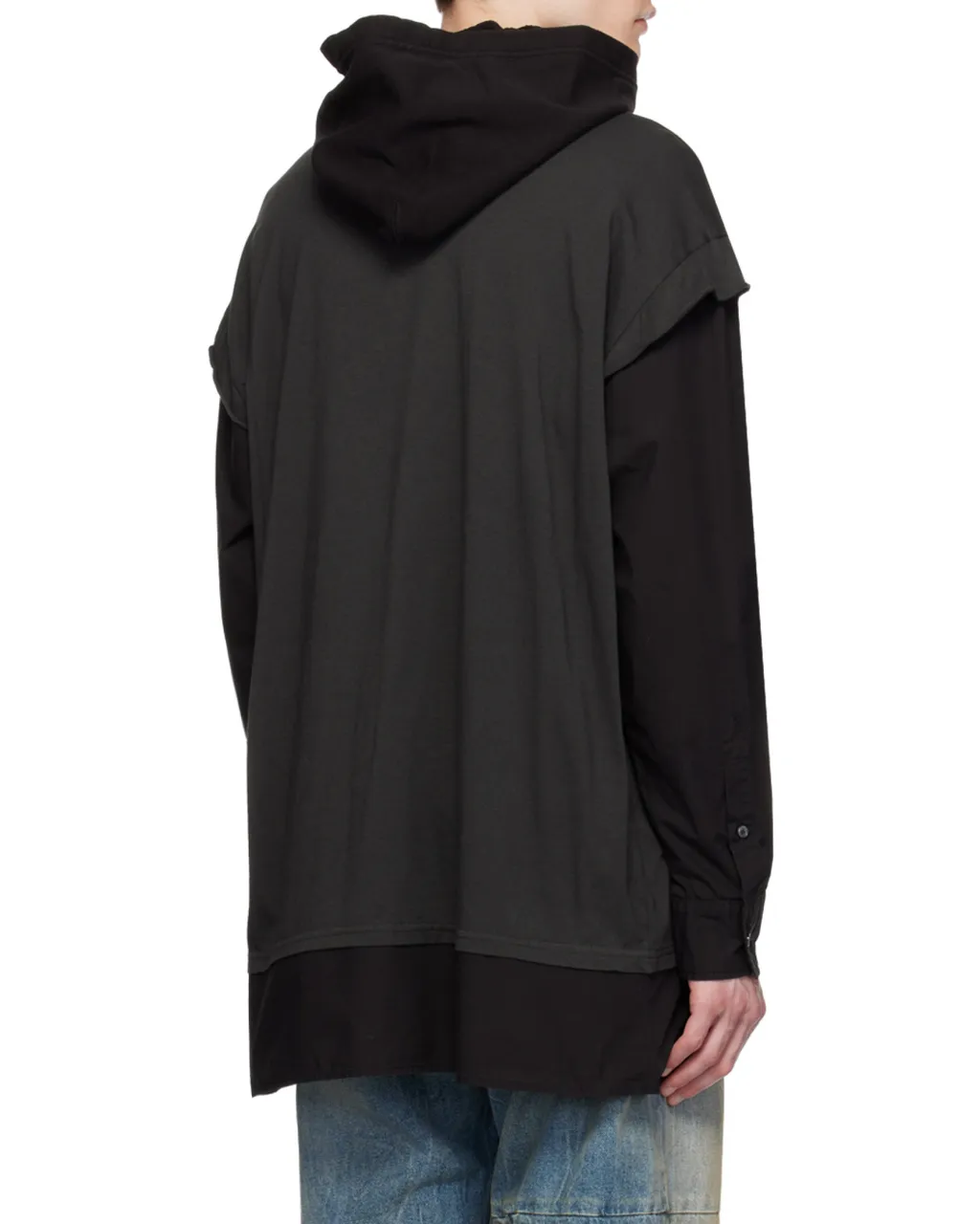 Mm6 Maison Margiela Long Sleeved Layered Hoodie
