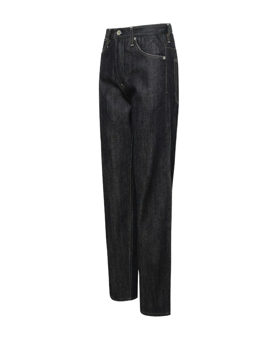 Jil Sander Contrast Stitching Tapered Jeans