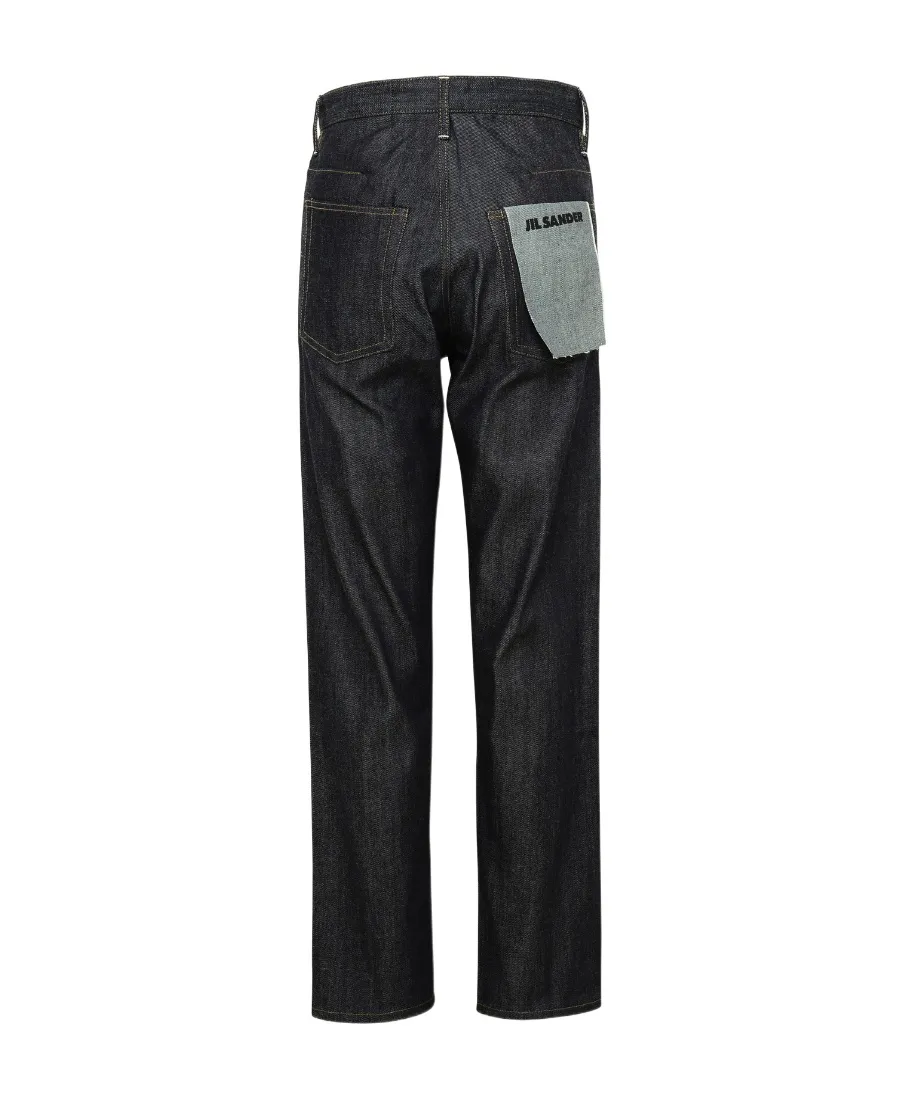 Jil Sander Contrast Stitching Tapered Jeans