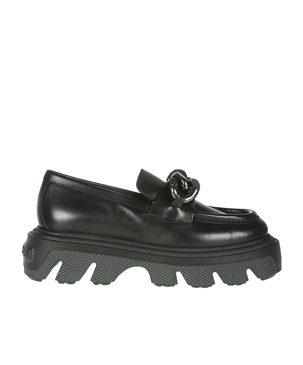 Casadei Chain-Link Slip-On Loafers