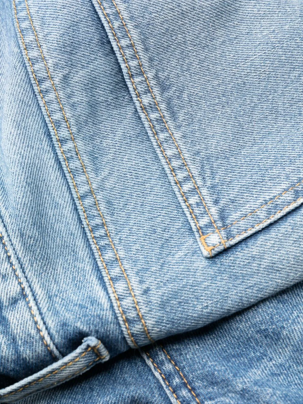 Saint Laurent Button Detailed Straight Leg Jeans