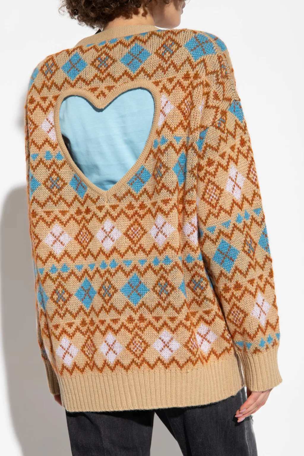 Dsquared2 Heart Vintage Shetland Knitted Cardigan